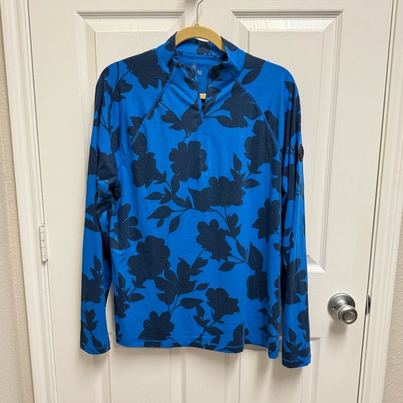 G/FORE Tops - G/FORE Blue Floral Raglan Quarter Zip